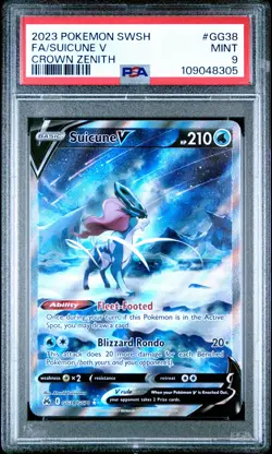 2023 Pokemon Sword And Shield Crown Zenith #GG38 Fa/Suicune V Crown Zenith PSA 9 - Image 1
