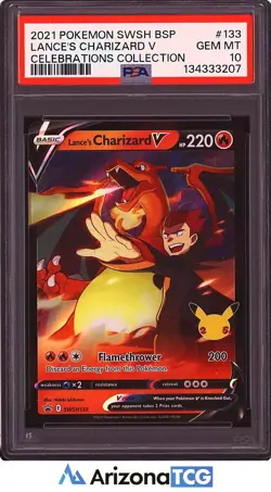 Pokemon 2021 Lance's Charizard V SWSH133 Celebrations Collection GEM MINT PSA 10 - Image 1
