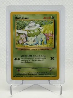 BULBASAUR 44/102 COMMON BASE SET POKEMON NM 1999 - Image 1