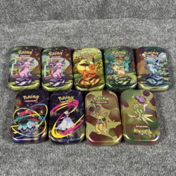 Pokemon Lot x43 Empty Mini Tins Prismatic Evolutions 151 Mega 46 Stickers + More - Image 2