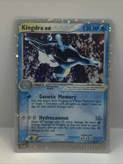 POKEMON EX DRAGON 2003 KINGDRA EX RARE HOLO 92/97 CREASE - Image 1