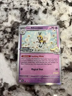 Lillie's Ribombee SVP 183 STAFF - Pokemon TCG Pre Release Journey Together NM - Image 1