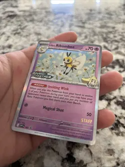 Lillie's Ribombee SVP 183 STAFF - Pokemon TCG Pre Release Journey Together NM - Image 3
