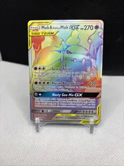Pokemon Muk & Alolan Muk GX 220/214 Unbroken Bonds TAG TEAM Full Art Secret Rar… - Image 1
