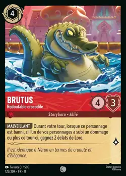 Carte Disney Lorcana Chapitre 8 Brutus - Redoutable crocodile 125/204 Commune FR - Image 1