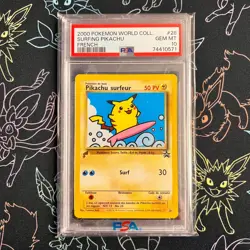 PSA 10 - Pokemon Pikachu Surfing Promo Card #28 World Collection FRENCH GEM MINT - Image 1