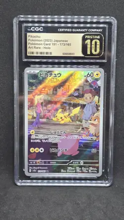 CGC 10 Pristine Pikachu 173/165 AR Art Rare 151 sv2a Pokemon Card - Image 1
