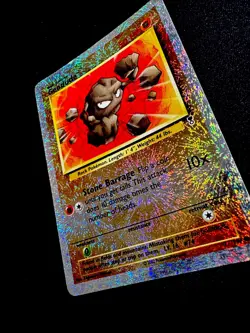 Geodude 77/110 MP+ Legendary Collection Reverse Holo Vintage Pokemon Card - Image 3