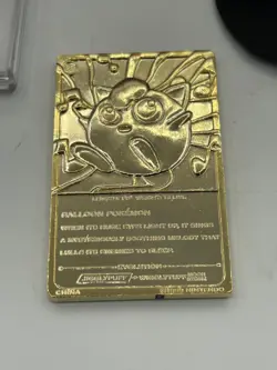 Pokemon 1999 Burger King Limited 23k Gold Plated Jigglypuff Card w/ Ball - Image 4