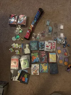 Pokemon TCG - Accessories LOT (Card Sleeves, Dice, Coins, Energy Packs, etc) - Image 1