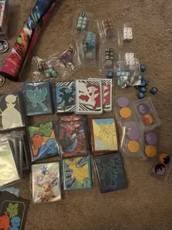 Pokemon TCG - Accessories LOT (Card Sleeves, Dice, Coins, Energy Packs, etc) - Image 4