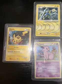 7 Pokemon Card Lot Pikachu Arceus Espeon Oshawott Porygon 2010 Basic Holo - Image 2