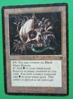 Magic the Gathering MTG Legends BLACK MANA BATTERY HP U 1994 Vintage!! - Image 1