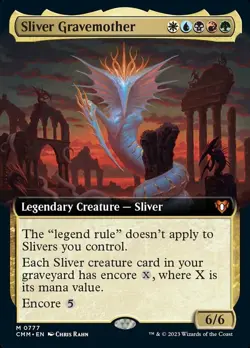 Mint/Near-Mint, English - 1 x MTG Sliver Gravemother - Extended Art Commander Ma - Image 1