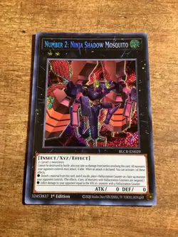 YuGiOh TCG Number 2: Ninja Shadow Mosquito BLCR-EN029 Secret Rare 1st Ed NM - Image 1