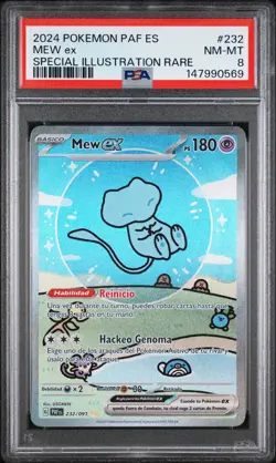 2024 POKEMON SPANISH PAF ES-PALDEAN FATES SPECIAL ILLUSTRATION RARE MEW EX PSA 8 - Image 1