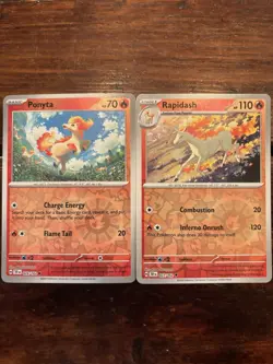 Pokemon TCG Ponyta 026/162 & Rapidash 027/162 Reverse Holo LOT! Temporal Forces - Image 1