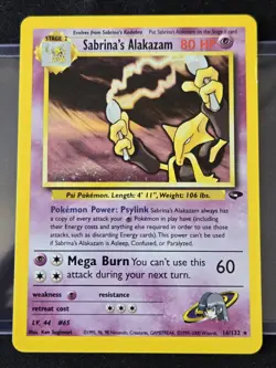 [LP] Sabrina's Alakazam 16/132 #16 Pokemon Gym Challenge Unlimited Holo Rare - Image 1
