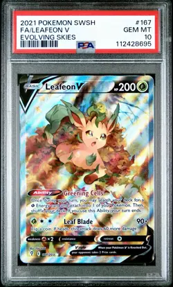 Pokemon Leafeon V Evolving Skies Full Alt Art #167 PSA 10 Gem Mint - Image 1