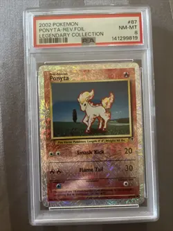 2002 Pokemon Legendary Coll. Reverse Holo Ponyta #87 PSA 8 - Image 1