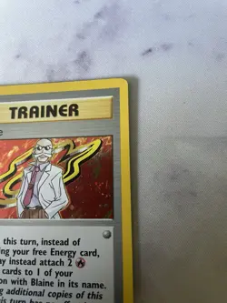 Pokemon TCG Blaine 17/132 Gym Challenge Holo SWIRL Rare MP - Image 3