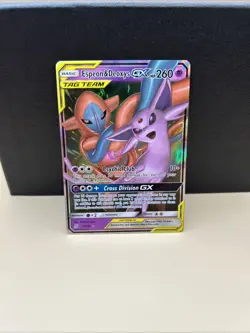 2019 Pokemon TCGUnified Minds - Espeon and Deoxys GX 72/236 Tag Team - NM - Image 1