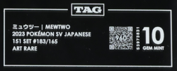 2023 Pokemon SV 151 Set Japanese 183/165 Mewtwo Art Rare TAG 10 (960) - Image 3