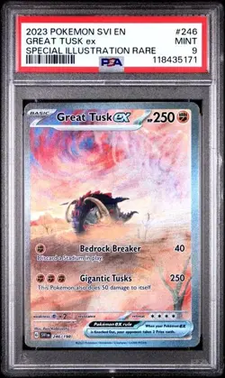 Pokemon Great Tusk EX # 246/198 SIR 2023 Scarlet & Violet PSA 9 MINT - Image 1