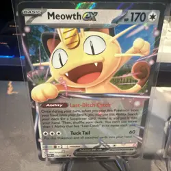 Pokemon TCG Meowth EX 062/088 POR Full Art Basic Holo HP 170 - Image 2