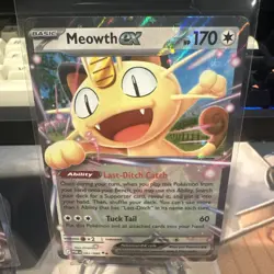 Pokemon TCG Meowth EX 062/088 POR Full Art Basic Holo HP 170 - Image 3