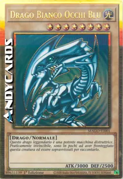 EXCELLENT • DRAGO BIANCO OCCHI BLU • Rara Oro Premium MAGO IT001 • 1Ed • YUGIOH! - Image 1