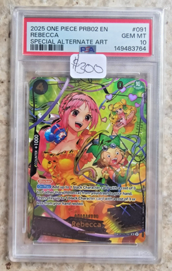 2025 ONE PIECE PRB02 EN #091 Rebecca SP PSA 10 Special Alternate Art - Image 1