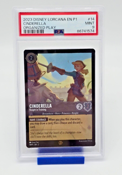 2023 Disney Lorcana Cinderella Knight In Training Organized Play Promo PSA 9 - Image 1