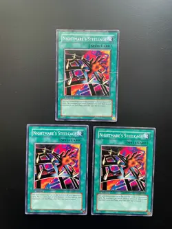 Yugioh Nightmare's Steelcage SD6-EN031 1st Edition Common Damaged X3 - Image 1