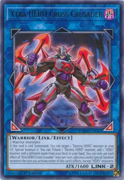 Yugioh! LP Xtra HERO Cross Crusader - DANE-EN045 - Rare - 1st Edition Lightly Pl - Image 1