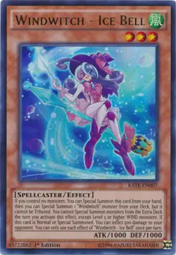 Yugioh! LP Windwitch - Ice Bell - RATE-EN007 - Ultra Rare - 1st Edition Lightly - Image 1