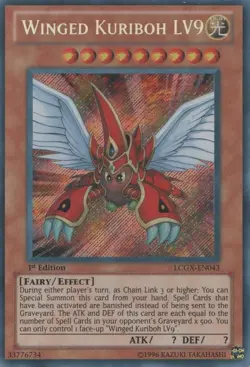 Yugioh! LP Winged Kuriboh LV9 - LCGX-EN043 - Secret Rare - Unlimited Edition Lig - Image 1