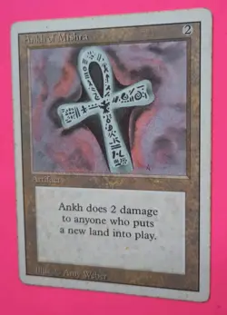 Magic the Gathering MTG Revised ANKH OF MISHRA RARE HP 1994 Vintage Nice! - Image 2