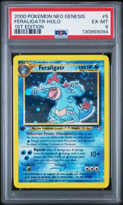 2000 POKEMON NEO GENESIS 1ST EDITION #5 FERALIGATR-HOLO PSA 6 - Image 1