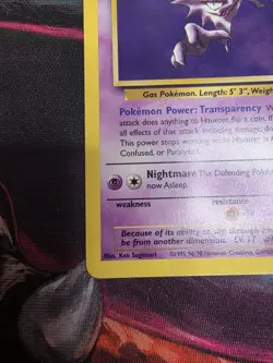 Haunter Pokemon Card Non-Holo 21/62 Fossil Set Rare 1999 Original NM -c - Image 5