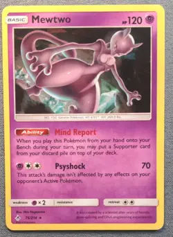 Pokemon English - SM Unbroken Bonds - Mewtwo 75/214 - Holo - LP - Image 1