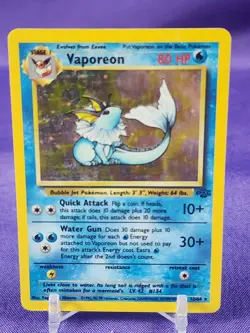 Pokemon Card Vaporeon Holo Jungle Set Rare Card 12/64 - Image 1