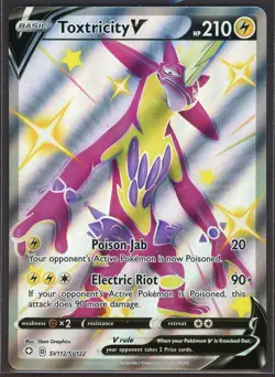 Toxtricity V SV112/SV122 Shining Fates Full Art Shiny Holo Rare Pokemon Card NM - Image 1