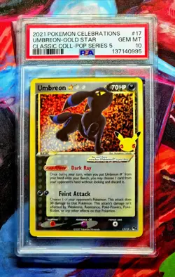 PSA 10 Umbreon Gold Star 17/17 Celebrations Classic Collection Pokemon Holo GEM - Image 3