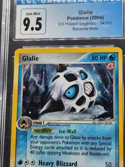 CGC 9.5 Now 10 2004 Pokemon Glalie Reverse Holo 34/101 EX Hidden Legends - Image 3