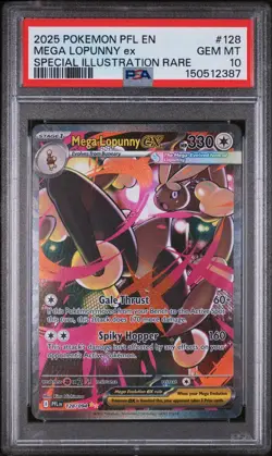 2025 Pokemon PFL EN-PHANTASMAL FLAMES 128 MEGA LOPUNNY EX SIR PSA 10 - Image 1