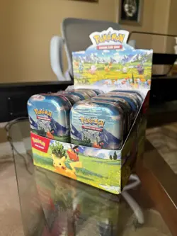 POKEMON TCG ASCENDED HEROES FACTORY SEALED MINI TINS LOT OF 10 WITH DISPLAY BOX - Image 1