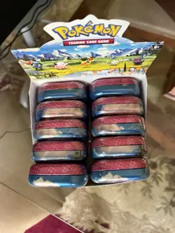 POKEMON TCG ASCENDED HEROES FACTORY SEALED MINI TINS LOT OF 10 WITH DISPLAY BOX - Image 3