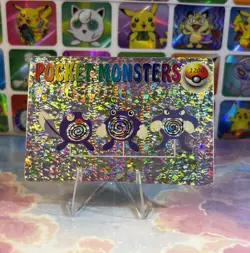 Pokemon Holo Poliwhirl Evolution Vintage Pocket Monsters Prism Sticker 1999 - Image 3