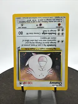 Pokemon TGC - Chansey - 3/130 Base Set 2 Unlimited Holo Rare Swirl - Image 3